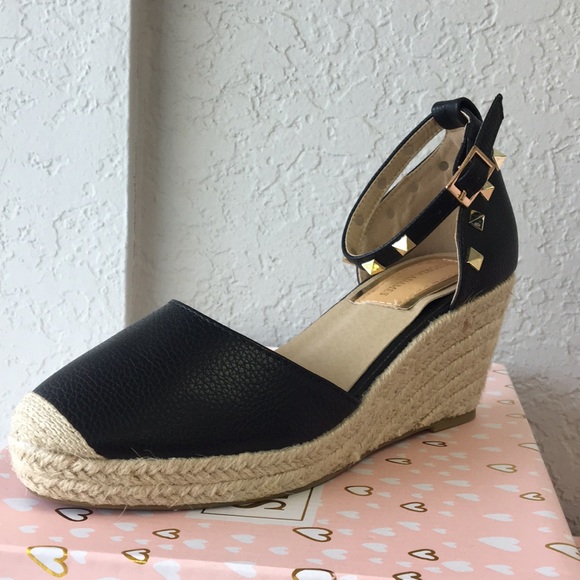 studded espadrille wedges